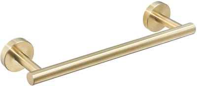 Dailygoods- Handdoekhouder met Geborsteld Gouden Afwerking - Handdoekrek - Handdoekhouder Badkamer - Handdoekhouder Keuken - Roestvrij Staal - Schroefbevestiging - Handdoekstang