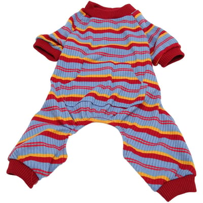 Pyjama Rayé pour Chien Printemps Élégant Classique Doux Respirant Combinaison 4 Pattes pour Animaux de Petite et Moyenne Taille S S gray