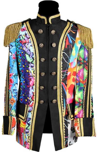 Carnavalsjas Patchwork classic heren Volwassenen Mannen Multi Kleuren Clowns en Circus Maat S
