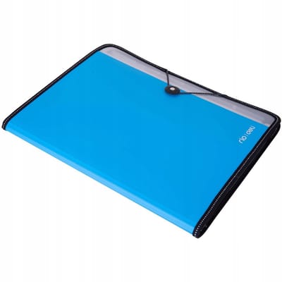 Merkloze A4 kaart met elastiek, 7 vakken, blauw