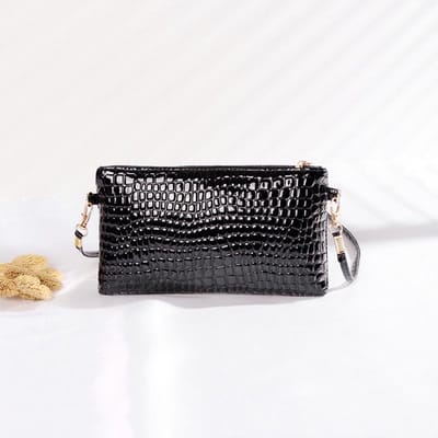 Mini Sac à Bandoulière Messenger Tendance pour Femmes, Luxueux Porte-Monnaie pour Téléphone et Pièces, Sac à Main de Couleur Unie, Petit Sac Bandoulière noir