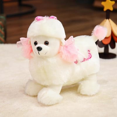 Poedel Zacht Pluche Speelgoed Gevuld Pluche Poppetje Hond Schattige Puppy Hond Sierkussen Roze Gele Oren Mooie Hoofddeksel Verjaardagsfeest Cadeau 28cm roze