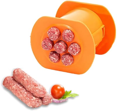 Kleine worstvulmachine - Handmatige worstmaakmachine - Worstvulmachine - Eenvoudige worstmaakmachine - Vleespers - Keukengereedschap - Gemakkelijke en snelle worstvulling - Oranje