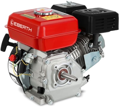 EBERTH 6,5 PS 4,8 kW benzinemotor, stationaire motor, kartmotor, aandrijfmotor met conische as (19,00 mm Ø), oliepeilbeveiliging, 4-takt, 1-cilinder benzinemotor, cilinderinhoud 196 ccm, luchtgekoeld, start met trekkoord