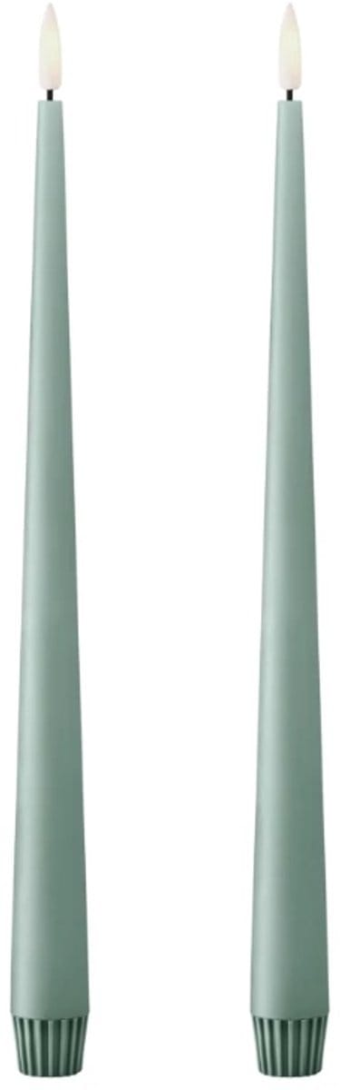 Ester & Erik Led Taper kaars 30cm jade stone set van 2