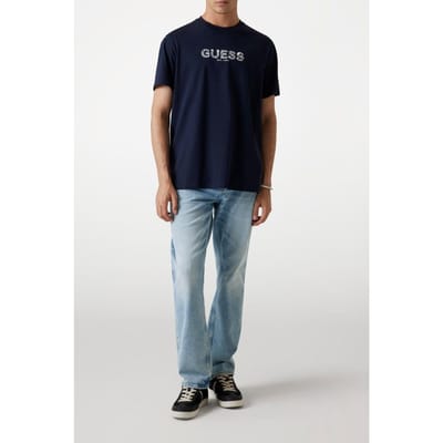GUESS Ss Bsc  Embroid Smart Blue Multi Taglia: XS | Magliette basic Outlet | Uomo | Blu