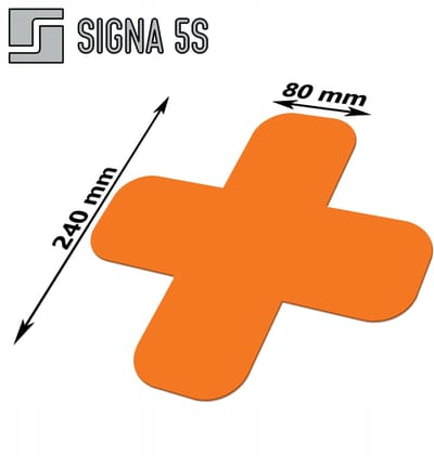 SIGNA 5S Vloermarkering X-vorm 240x240mm Oranje