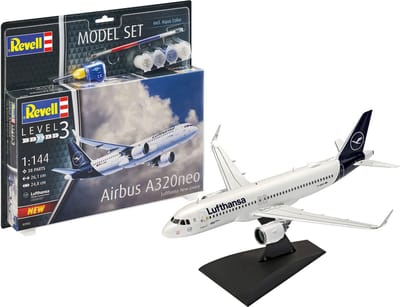 Revell Modelbouwpakket Militaire voertuigen - 63942 Airbus A320neo Lufthansa - New Livery - Model Set Plastic - 1:144 - Modelbouw