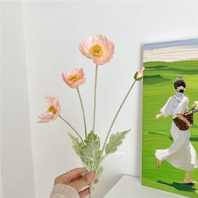 2 pièces Fausse Fleur Accessoires de Photographie Décoration Bouquet de Fleurs Salon Maison Décoration Intérieure et Extérieure Salle à Manger Maison 2pcs or