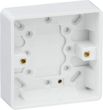Standaard Vierkante Rand Wit Kunststof Pattress Box-Single 25mm