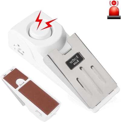Deurstop Alarm - Deurstopper Beveiliging - Extra Veiligheid - 120 Decibel Alarm - 14 x 4.5 cm - Zwart