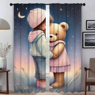Kinderillustraties Gordijnen voor Woonkamer Gordijn voor Kamer 2 Panelen Home Interieur Gordijnen Shades Halloween Decoratie W60xH90cmx2pcs-CL