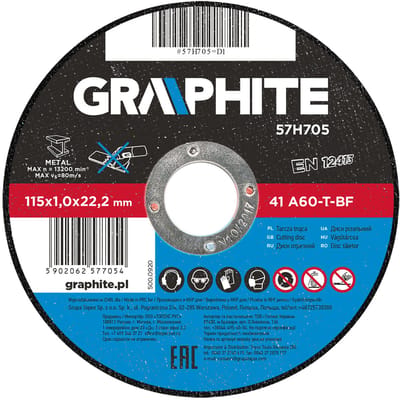 Graphite Serie - Doorslijpschijf Metaal - 115mm - EN12413