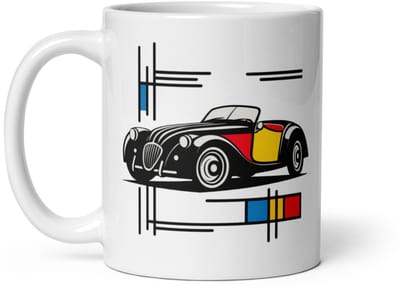 De2pktjes - Mok Burton Sportscar Mondriaan – Een speels kunstwerk voor elke slok