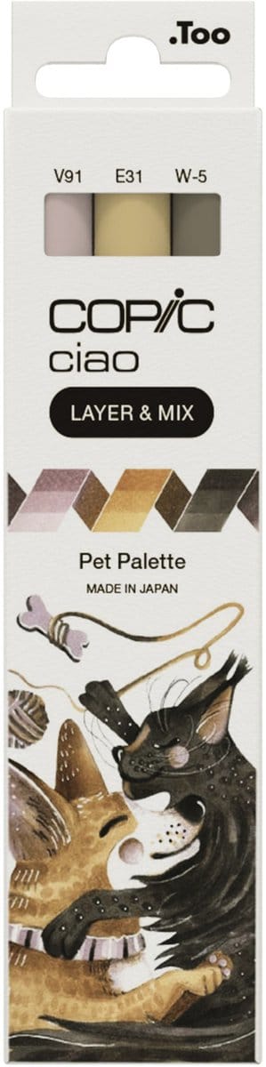 Copic Ciao "LAYER & MIX" Pet Palette, 3 stuk(s), Beige, Bruin, Lichtroze, Beitel/penseelpunt, Rond, Inkt op alcoholbasis, Volwassene/Kind