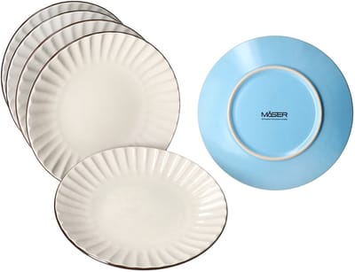 Set van 6 OSITA LIGHT BLUE steengoed gebaksbordjes voor 6 personen - 674480
