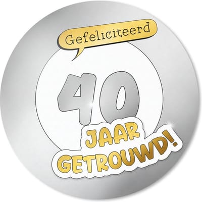 Muismat rond 20x20 cm - Mousepad Gefeliciteerd 40 jaar getrouwd! - Quotes - Spreuken - Jubileum - Ronde muismatten