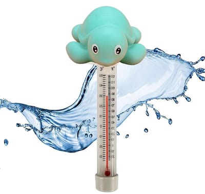 Watertemperatuurmeter Cartoon - Zwembadthermometer Drijvend - Water Temperatuur Meten - Splintervrij Waterdicht PVC - 21 cm - Schildpad