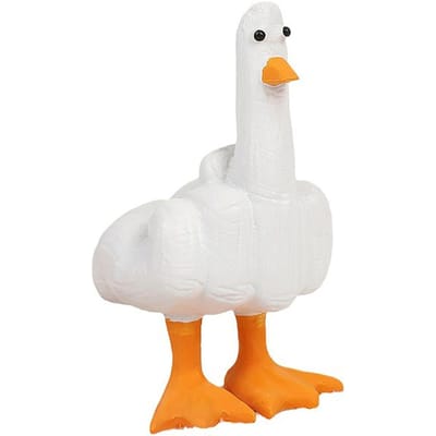 Figurine de Canard Doigt d'Honneur Exquise Fait Main Résine Synthétique Statue de Canard Canard Vibrant Drôle white