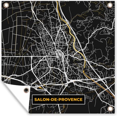 Tuin poster Stadskaart – Frankrijk – Kaart – Salon-de-Provence - Plattegrond - 200x200 cm - Tuindoek