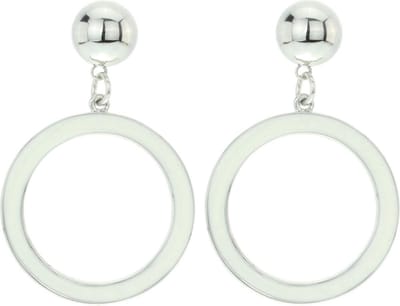Behave - Witte ronde oorbellen - Minimalistische look - 5,5 cm