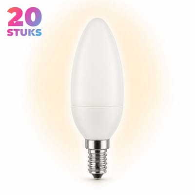 20x Kaarslamp Spaarlamp E14 - 11W - Daglicht (6400K) - 660 lm - 10 jaar - Niet Dimbaar