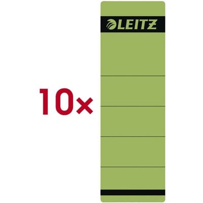 LEITZ® Rugetiketten, voor ordner met een rugbreedte van 80 mm, zelfklevend, 10 stuks, groen