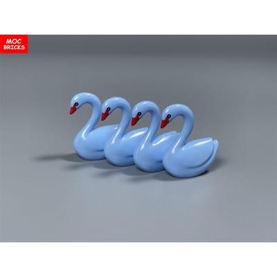 MOC Stenen Lotusvijver Dieren Eend Zwaan Rivier Meer Boerderij Dorp Scène Uitzicht Bijlagen ZELF BOUWEN Bouwstenen Speelgoed Kinderen Cadeaus W10860WW-