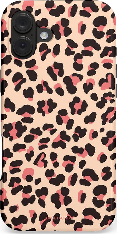 Casetastic hoesje geschikt voor Apple iPhone 16 Plus - MagSafe - Dubbellaagse bescherming - Pantermeid - Fashion Case - Zand Zwart Perzik Koraal