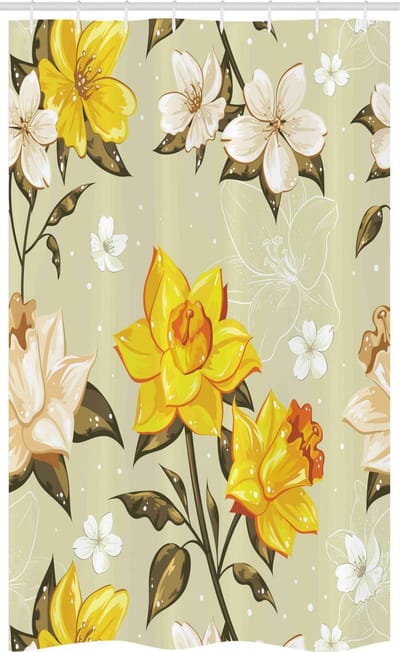 ABAKUHAUS douchegordijn – Lentebloemen – 120x180 cm – Polyester