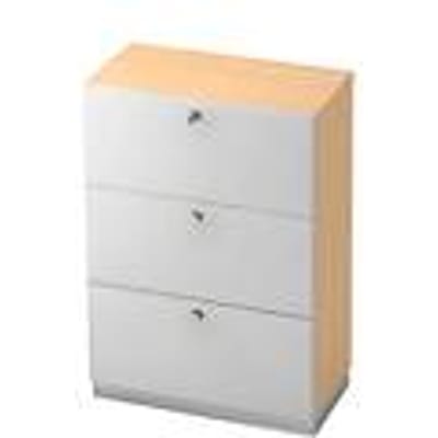 Hangmappenkast, 3 ordnerhoogten, B 800 x D 420 mm, esdoornpatroon/wit