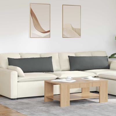 vidaXL - Zitkussens - 2 - st - Stof - Donkergrijs - 120 - x - 40 - cm