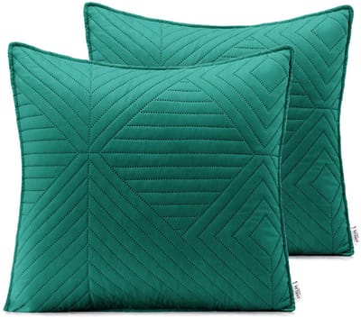 Dailygoods- Kussenslopen 45x45 cm - Set van 2 - Lichtgroen/Donkergroen - Polyester - Ultrasonisch Stiksel - Luxe Genot - Kussenhoes
