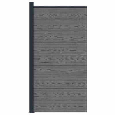 vidaXL - Hekpaneel - 95 - x - 186 - cm - WPC - en - Aluminium - Grijs