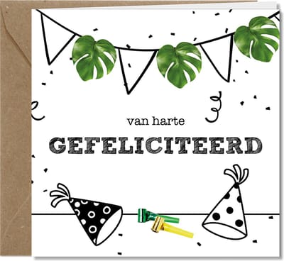 Tallies Cards - van harte Gefeliciteerd - Plant wenskaarten