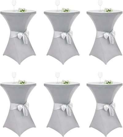 Set van 6 Elastische Bistrotafelhoezen voor Ronde Bartafels - Winddicht en Stijlvol