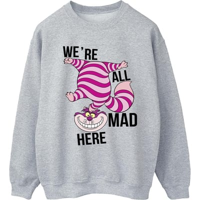Disney Dames/Dames Alice In Wonderland Allemaal Gek Hier Sweatshirt (Sportgrijs)