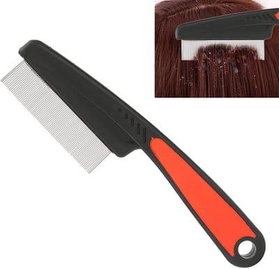Dailygoods- Luizenkam Professionele Hoofdluizenverwijderaar - Roestvrij Staal - Fijne Tandkam - Anti-slip - Betrouwbaar - Effectieve Verwijdering van Hoofdluis - Haarkam