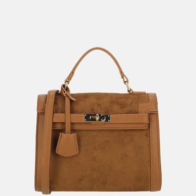 Firenze handtas suedine dark brown