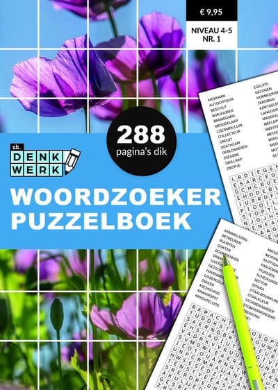 Woordzoeker Puzzelboek - 288 pagina's - niveau 4/5 - nummer 01 - Denkwerk