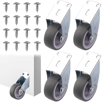 Mini Vaste Robuuste Meubelwielen - 4 Stuks, Duurzame Rubber en Metaal, Ideaal voor Meubels en Klussen