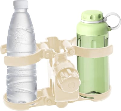Kinderwagen Drinkhouder - Telefoonhouder Fiets - Onderweg Boodschappen - 90 Graden Draaibaar - 16 x 12 x 7 cm - Khaki