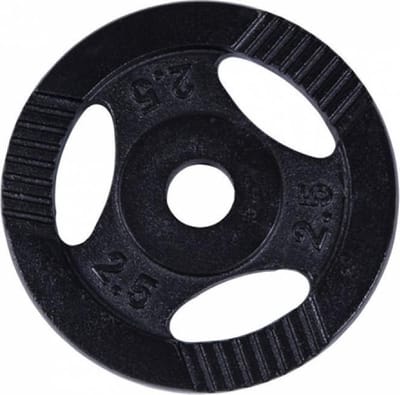 Gorilla Sports Gewicht - Halterschijf - Gripper Gietijzer zwart - 30 mm - 2,5 kg