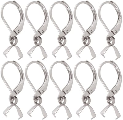 Beebeecraft 1 Doos 50Pcs Franse Oorbel Haken 304 Rvs Leverback Earring Bevindingen Met Hanger Bails Zilveren Oorbel Levert Voor Sieraden Maken
