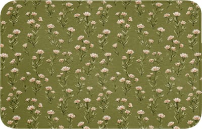 WC mat 80x50 cm - Antislip - Landelijk - Bloemen - Groen - Toiletmat - Vloermat - Douchemat - Toilet tapijt - Toiletmatten
