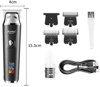 professionele haar trimmer Km-1512 Heren tondeuse voor lithium batterij usb lader Led LCD-scherm