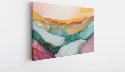 Saammp Canvas Schilderij - Marmer - Kunst - Abstracte wanddecoratie- 40x30 - Foto op canvas - Wanddecoratie - Muurdecoratie Woonkamer - Kantoor Decoratie