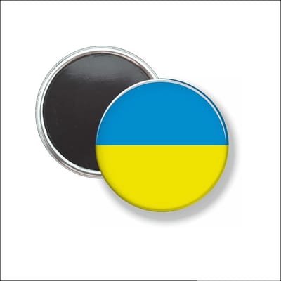 Button Met Magneet 58 MM - Vlag OekraÃ¯ne - NIET VOOR KLEDING