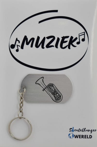 trompet Sleutelhanger inclusief kaart - trompet cadeau – trompet  - Leuk kado voor je vriend om te geven - 2.9 x 5.4CM