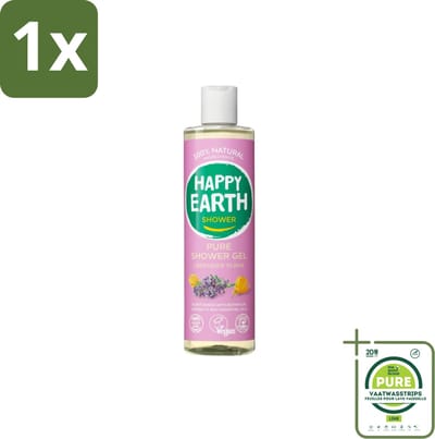 1 x Happy Earth – Douchegel – 100% Natuurlijk Lavender Ylang – 300 ml - Douche Gel - Natuurlijke Douche - Lavendel Douche - Ylang-ylang Douche - Vegan Douche